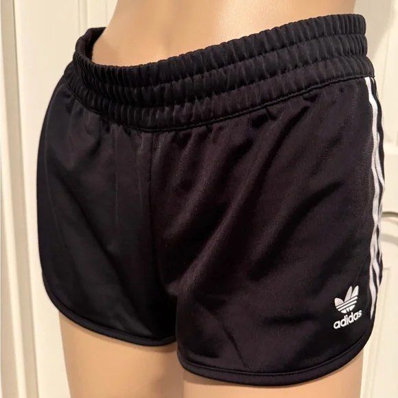 Adidas Black and White Sporty Shorts with Signature Stripes - Picture 3 of 6